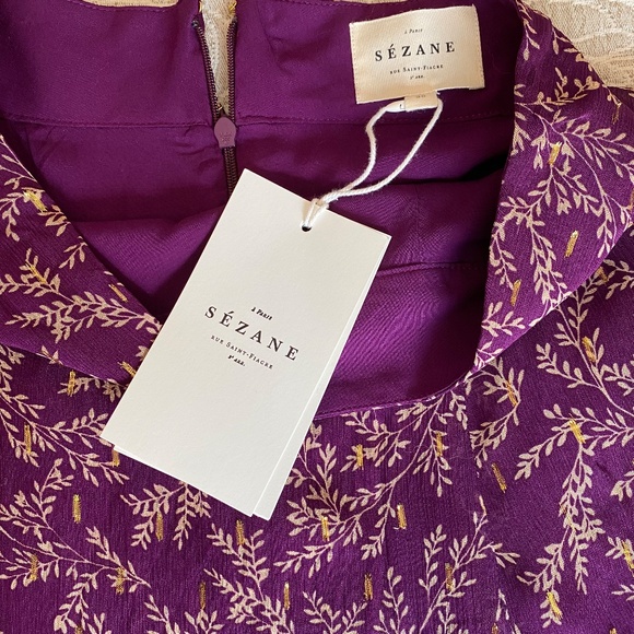 TABATA Midi Skirt  Imprime Feuillages Fond Violet NWT (US4/EU36) - Picture 5 of 12